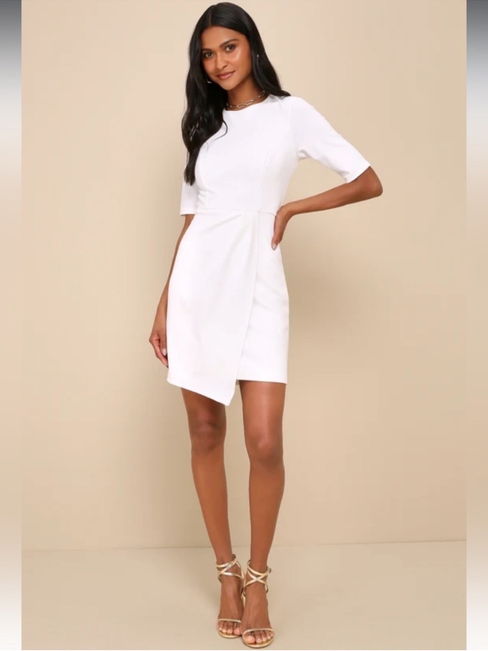 Westwood White Half Sleeve Sheath Dress